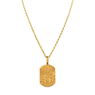 14k Yellow Gold Dog Tag Pendant 1.15 Ctw